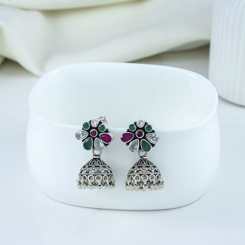 Mishti Traditional Color Silver Jhumki