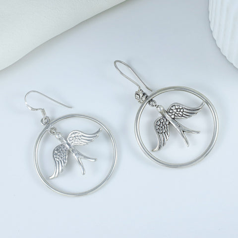 Myra Flying Bird Silver Earrings