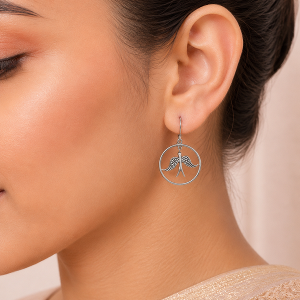 Myra Flying Bird Silver Earrings
