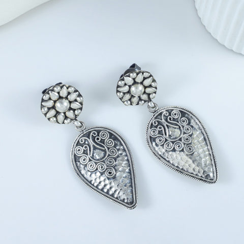 Nidhi Elegant Paisley Silver Earrings