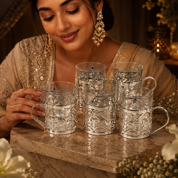 Fancy Silver Cup Set