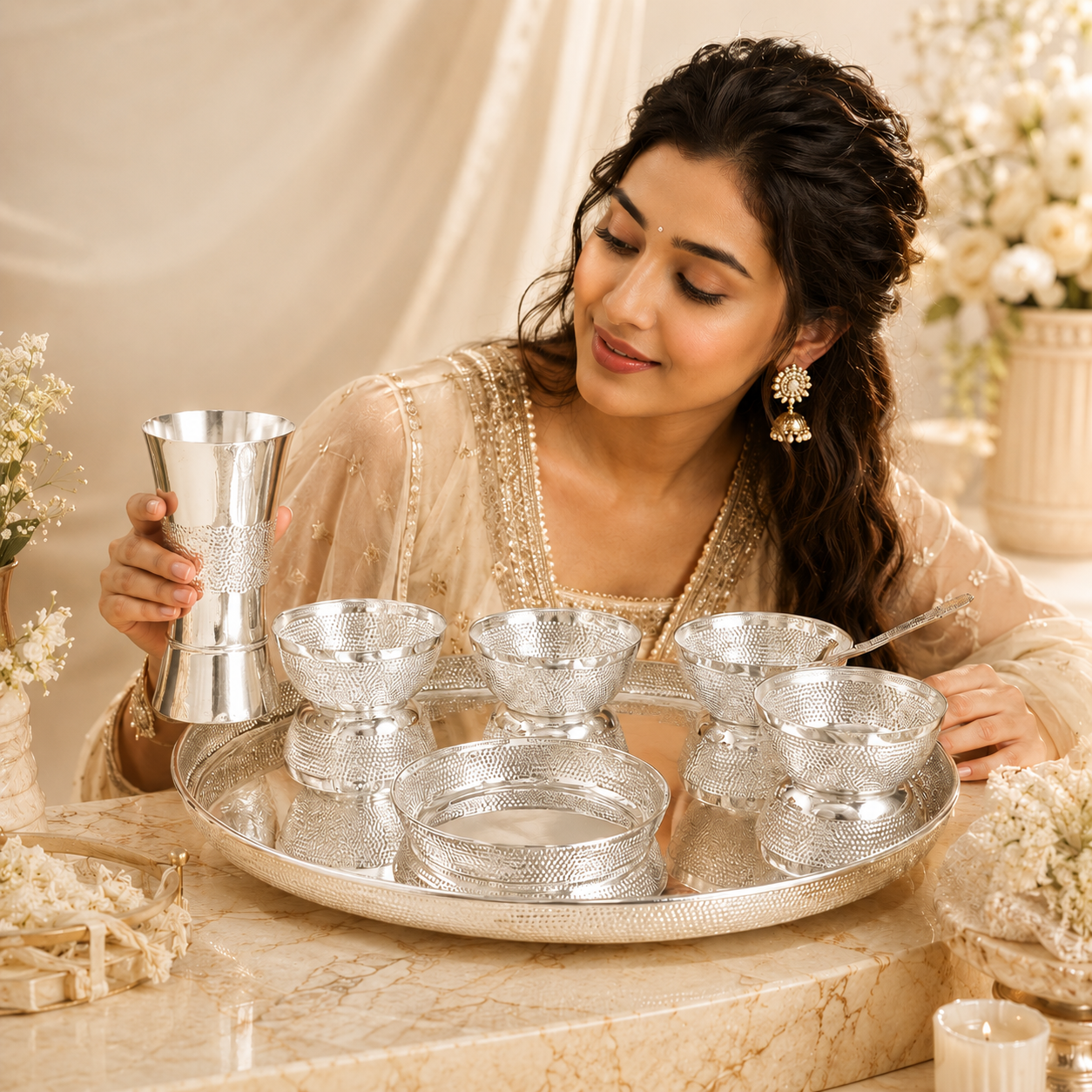 Vinoya Classy Silver Meal Set