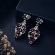 Unnati Dual Tone Regal Silver Earrings