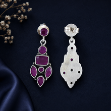 Pooja Ruby Charm Silver Earrings