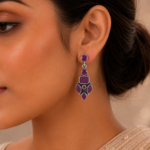 Pooja Ruby Charm Silver Earrings