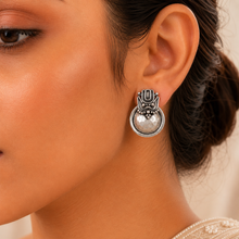 Riya Tribal Dome Silver Earrings