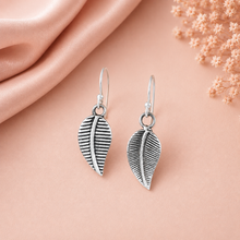 Alaya Leaf Danglers Silver Earrings