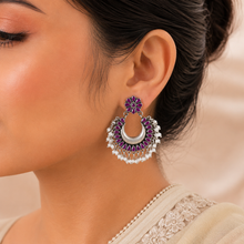 Ishika Floral Chand Drop Silver Earrings