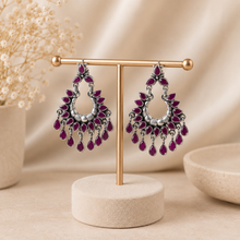 Tara Pear Drop Chand Silver Earrings