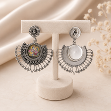 Radha Krishna Charm Silver Earrings