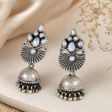 Avika White Pearl  Glow Silver  Jhumki