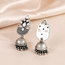 Avika White Pearl  Glow Silver  Jhumki