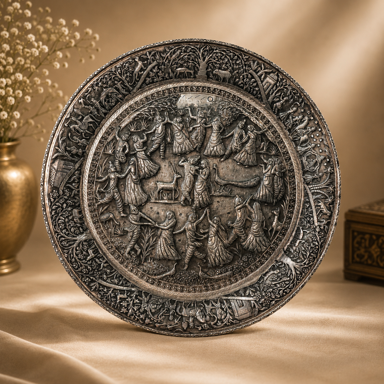 Majestic Antique Silver Wall Hanging