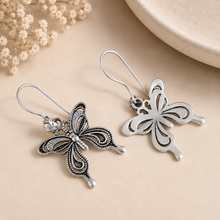 Mahika Butterfly Charm Silver Earrings