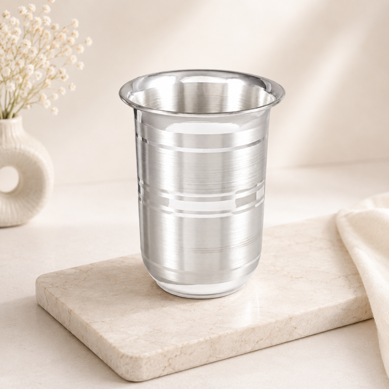 Modern Linework Silver Glass