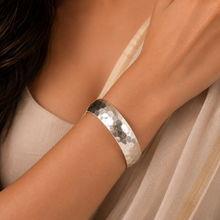 Raw Elegance Silver Cuff Bracelet