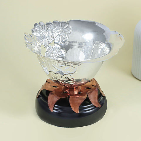 Designer Floral Silver Bowl