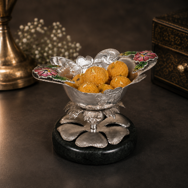 Lotus Charm Silver Bowl