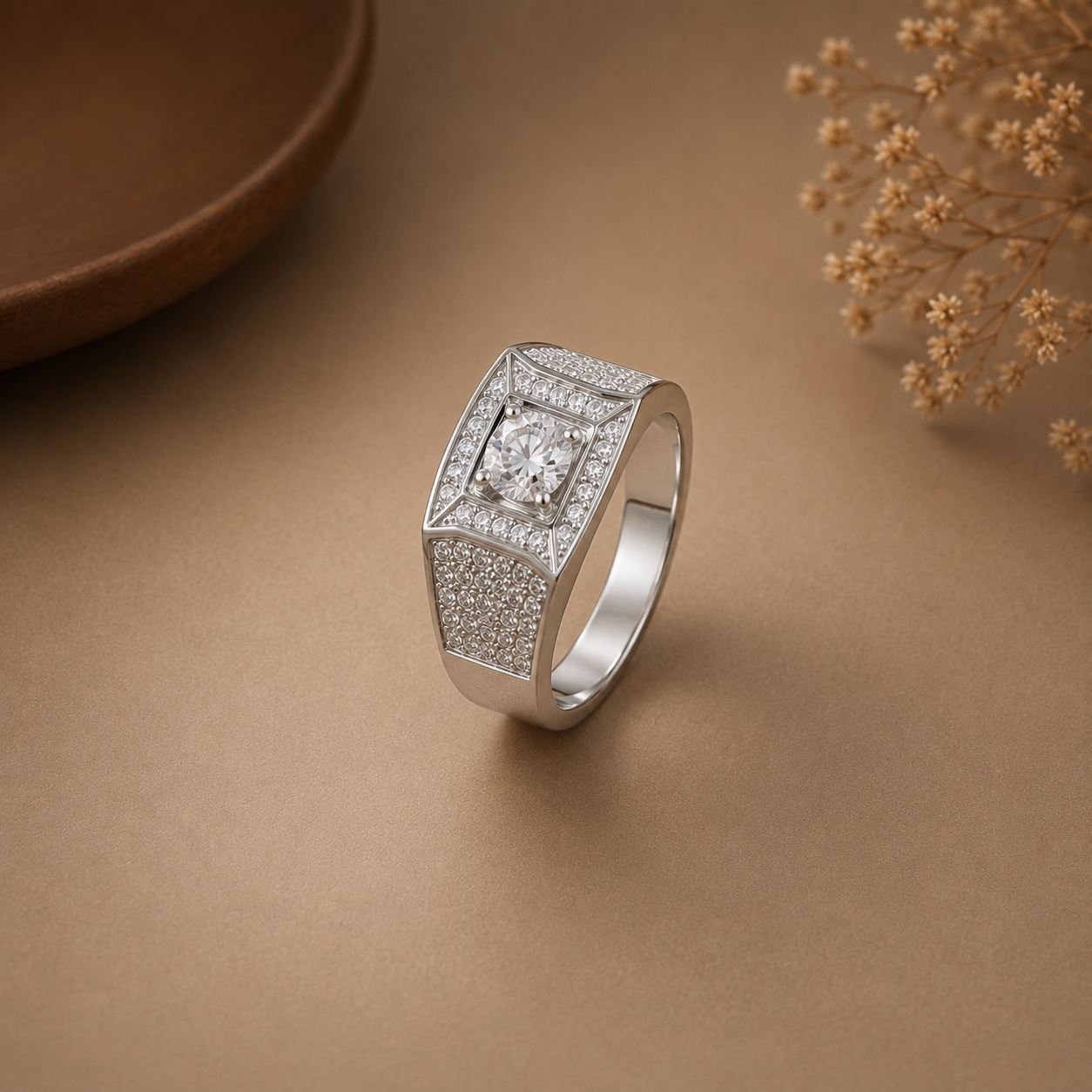 Yuvan Hexa Shine Silver Ring For Him