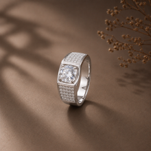 Devansh Sleek Square Silver Ring For Him