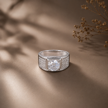 Devansh Sleek Square Silver Ring For Him