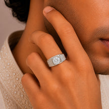 Devansh Sleek Square Silver Ring For Him