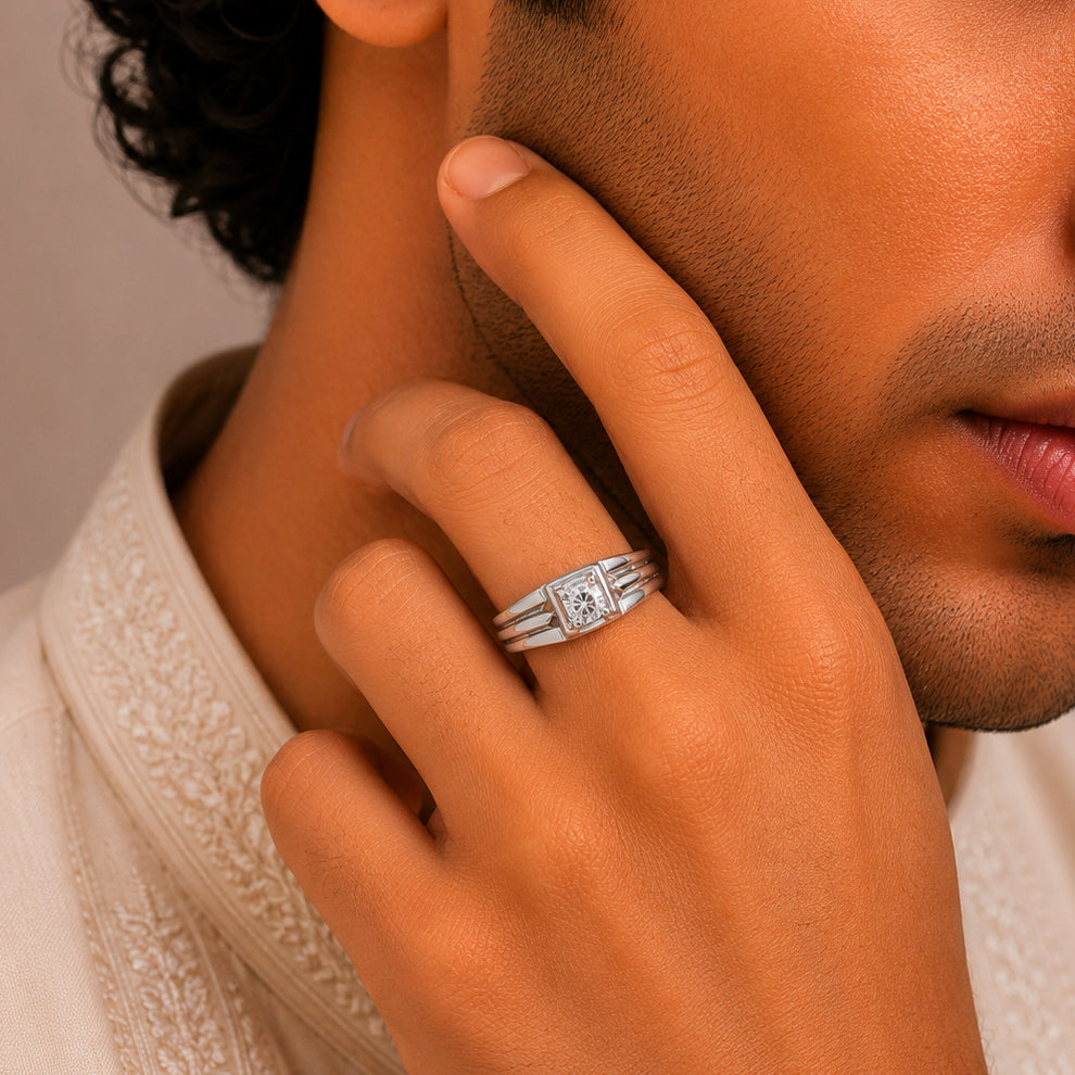 Viraj Elegant Silver Ring For Him