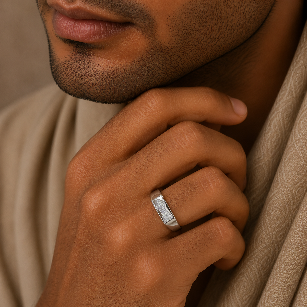 Aarush Signet Style Silver Ring For Him