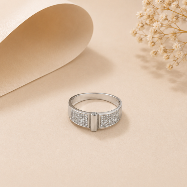 Akshay Sleek Designer Silver Ring For Him