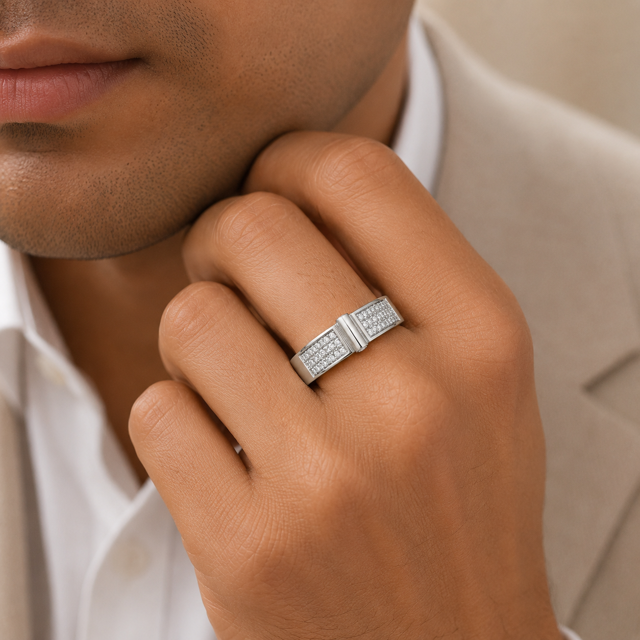 Akshay Sleek Designer Silver Ring For Him