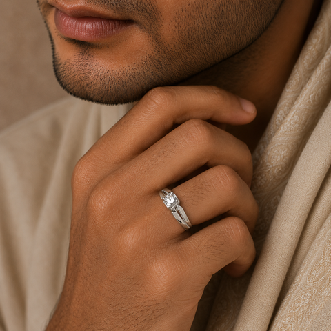 Daksh Elegant Shine Silver Ring For Him