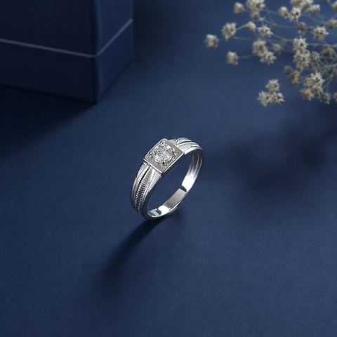 Anil Grace Line Silver Ring For Him