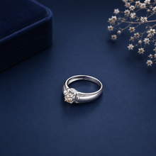 Harsh Golden Crown Glow Silver Ring For Him