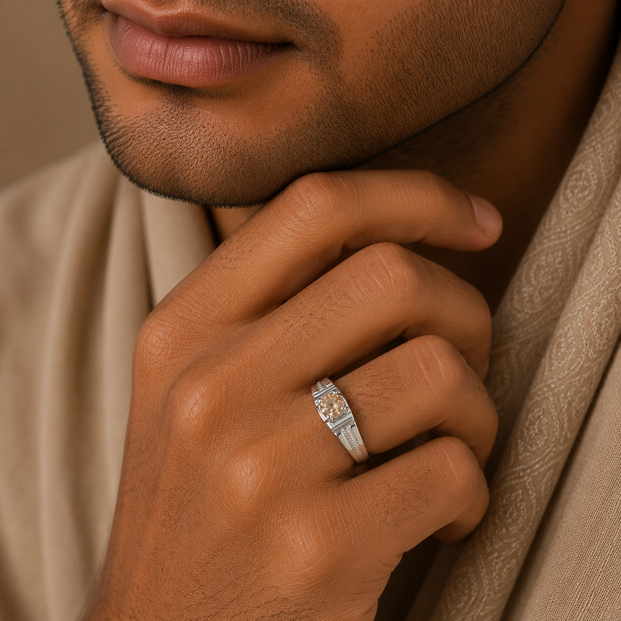 Ishaan Aura Shine Silver Ring For Him