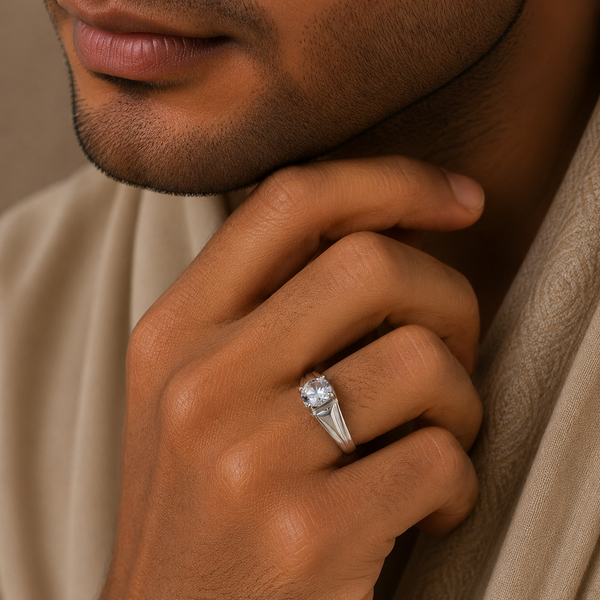Jatin Imperial Shine Silver Ring For Him