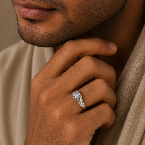 Jatin Imperial Shine Silver Ring For Him