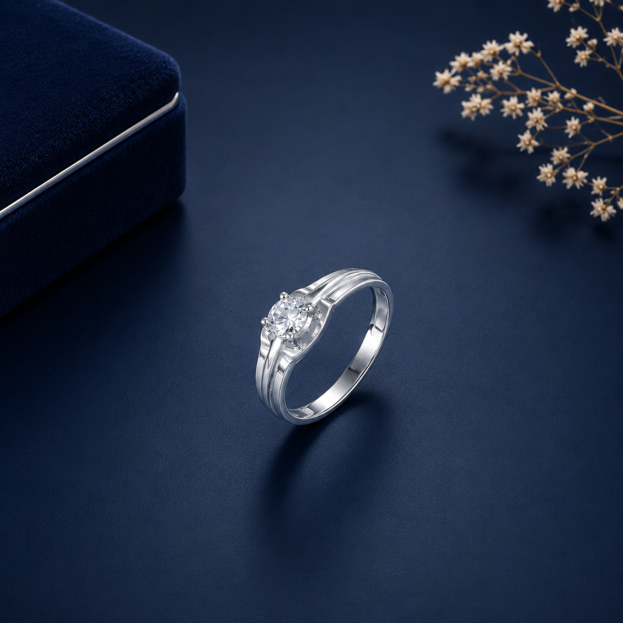 Divit Luxe Glow Silver Ring For Him