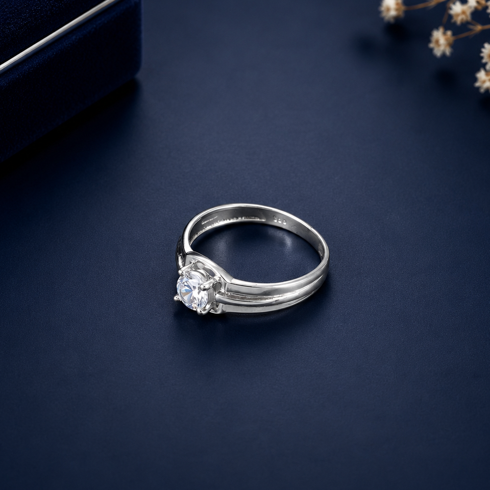 Divit Luxe Glow Silver Ring For Him