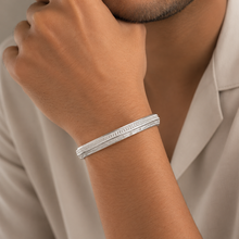 Ornate Design Silver Kada For Him