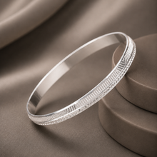 Samar Classic Border Silver Kada For Him