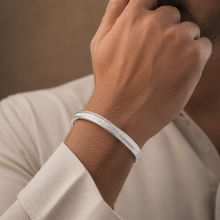 Samar Classic Border Silver Kada For Him