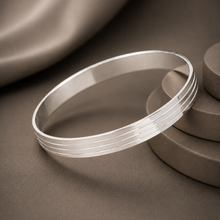 Minimal Line Silver Kada For Him