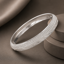 Advik Smooth Flow Silver Kada For Him