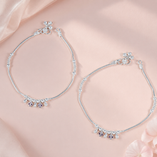 Zivika Ethnic Charm Grace Silver Anklets