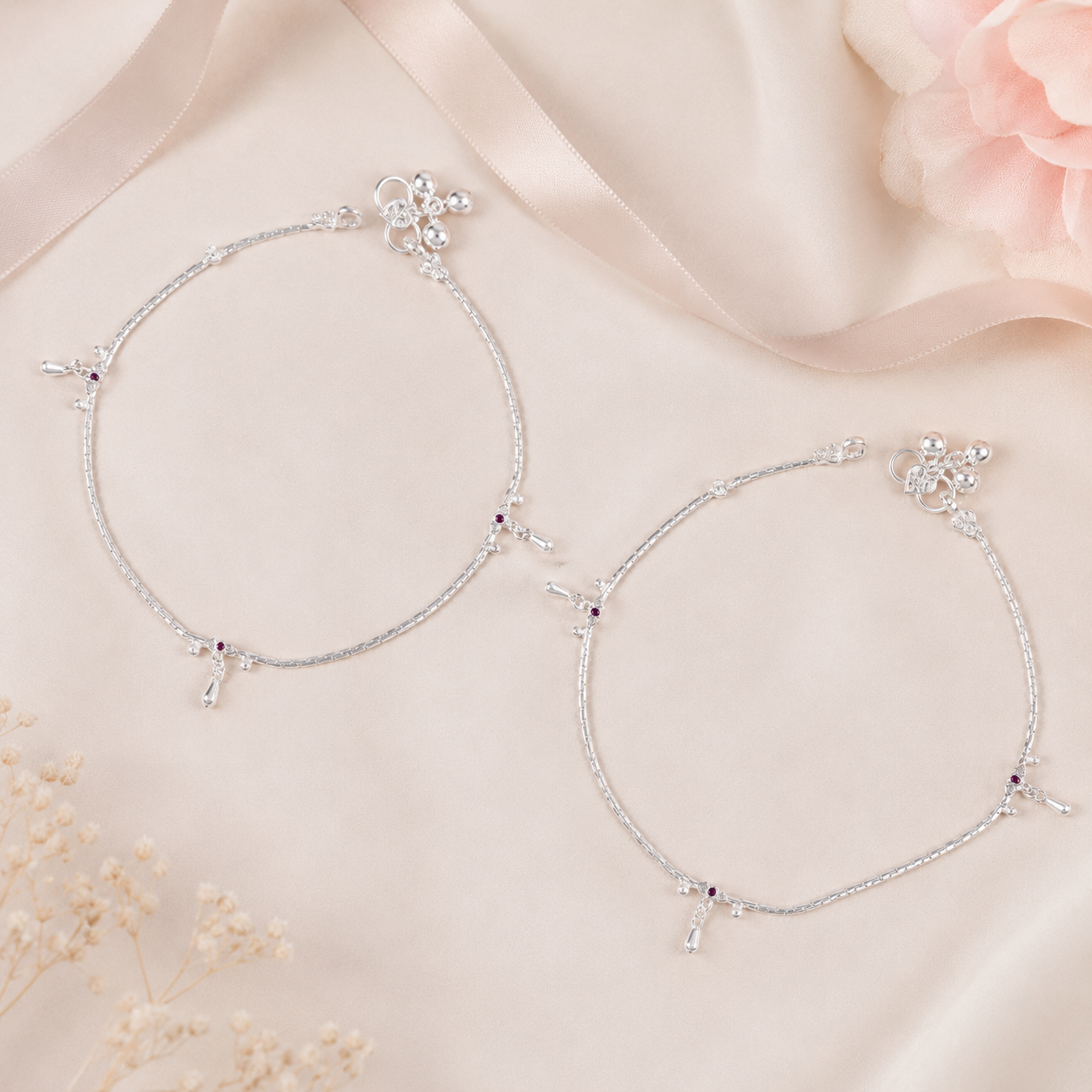 Trisha Simple Grace Silver Anklets