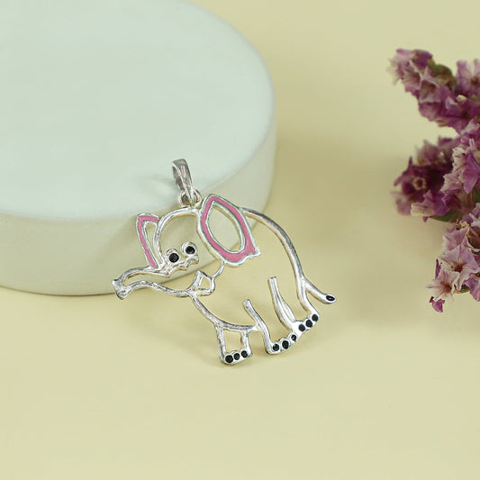 Little Elephant Silver Pendant For Baby