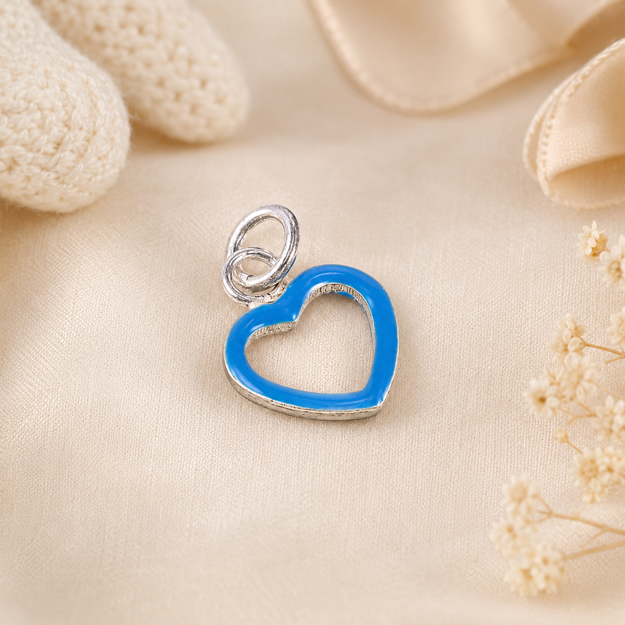 Charming Heart Silver Pendant For Baby