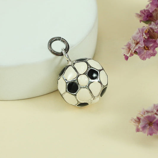 Fancy Football Silver Pendant For Baby