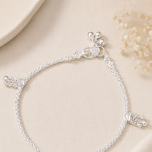 Pihu Heart Tassel Silver Anklets