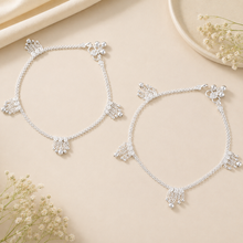 Riya Classic Tassel Silver Anklets